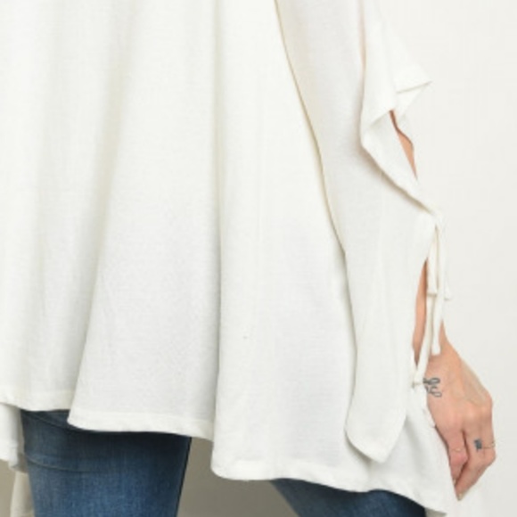 PEACE Creamy White Waterfall Open Front Long Sleeves Cardigan  Sizes Sm & Lg NWT - Picture 4 of 5